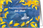 Fishing Birthday Favorite Angler Autumn Custom Name card