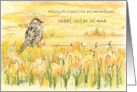 Happy Birthday Sister Bird Autumn Landscape Custom Name card