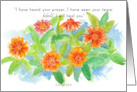 Cancer Survivor Anniversary Scripture Zinnia Flowers card