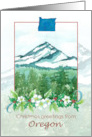 Merry Christmas from Oregon Mountains Winter Snow card
