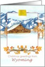 Merry Christmas from Wyoming Mountains Winter Barn card