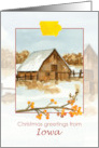 Merry Christmas from Iowa Barn Winter Landscape card