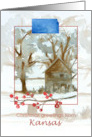 Merry Christmas from Kansas Cabin Winter Landscape card