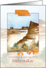 Merry Christmas from Nebraska Scotts Bluff Winter Landscape card