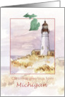 Merry Christmas from Michigan Lighthouse Winter card