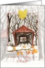 Merry Christmas from Ohio Covered Bridge Winter Snow card