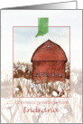 Merry Christmas from Indiana Red Barn Farm Winter Snow card