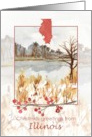 Merry Christmas from Illinois Winter Lake Trees Snow card