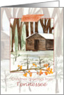 Merry Christmas from Tennessee Cabin Forest Snow card