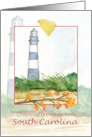 Merry Christmas from South Carolina Lighthouse card