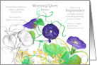 September Birthday Flower Morning Glory Birth Month card