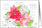 December Birthday Flower Poinsettia Birth Month card