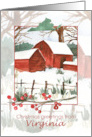 Merry Christmas from Virginia Red Barns Farm Snow card