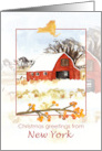Merry Christmas from New York Red Barn Farm Snow card