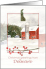 Merry Christmas from Delaware Red Barn Farm Snow card