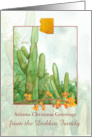 Arizona Christmas Greetings Personalized Saguaro Cactus card