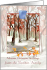 Arkansas Christmas Greetings Personalized Autumn Snow card
