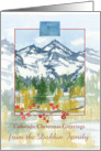 Colorado Christmas Greetings Rocky Mountains Custom card