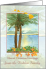 Hawaii Christmas Greetings Ocean Sunrise Custom card