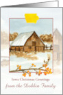 Iowa Christmas Greetings Ranch Barn Snow Custom card