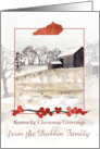 Kentucky Christmas Greetings Winter Barns Snow Custom card