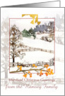 Maryland Christmas Greetings Farm Snow Fields Custom card