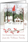 New Hampshire Christmas Greetings House Custom Name card