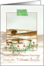 North Dakota Christmas Greetings Prairie Custom Name card