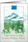 Oregon Christmas Greetings Mt. Hood Custom Name card