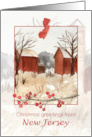 Merry Christmas from New Jersey Farm Red Barns Snow card