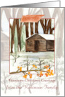 Tennessee Christmas Greetings Winter Cabin Custom Name card
