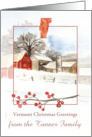 Vermont Christmas Greetings Farmhouse Custom Name card