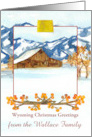 Wyoming Christmas Greetings Farmhouse Custom Name card