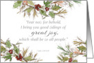 Merry Christmas Scripture Luke Holly Botanical card