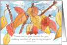 Happy Thanksgiving Scripture Ephesians Fall Leaves card