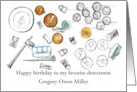 Happy Birthday Metal Detecting Coins Buttons Custom Name card