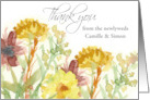 Thank You Wedding Gift Fall Wildflowers Custom Name card