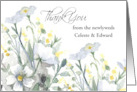Thank You Wedding Gift Winter Flowers Custom Name card