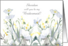 Wedding Bridesmaid Invitation Winter Flowers Custom Name card
