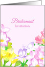 Bridesmaid Wedding Party Invitation Freesia Flowers card