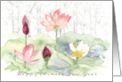 Happy Chinese New Year Lotus Flower Pond card