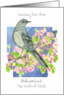 Sending Love from Arkansas Mockingbird Flowers Custom card