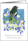 Sending Love from Colorado Columbine Flowers Custom card