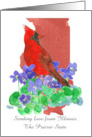 Sending Love from Illinois Cardinal Violets Custom card
