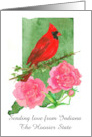 Sending Love from Indiana Cardinal Peony Custom card