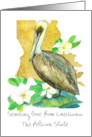 Sending Love from Louisiana Pelican Magnolia Custom card