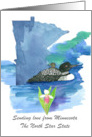 Sending Love from Minnesota Loon Lady Slipper Custom card