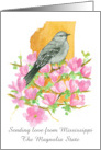 Sending Love from Mississippi Magnolia Mockingbird Custom card