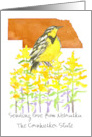 Sending Love from Nebraska Meadowlark Goldenrod Custom card