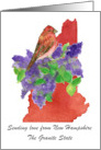 Sending Love from New Hampshire Finch Lilac Custom card